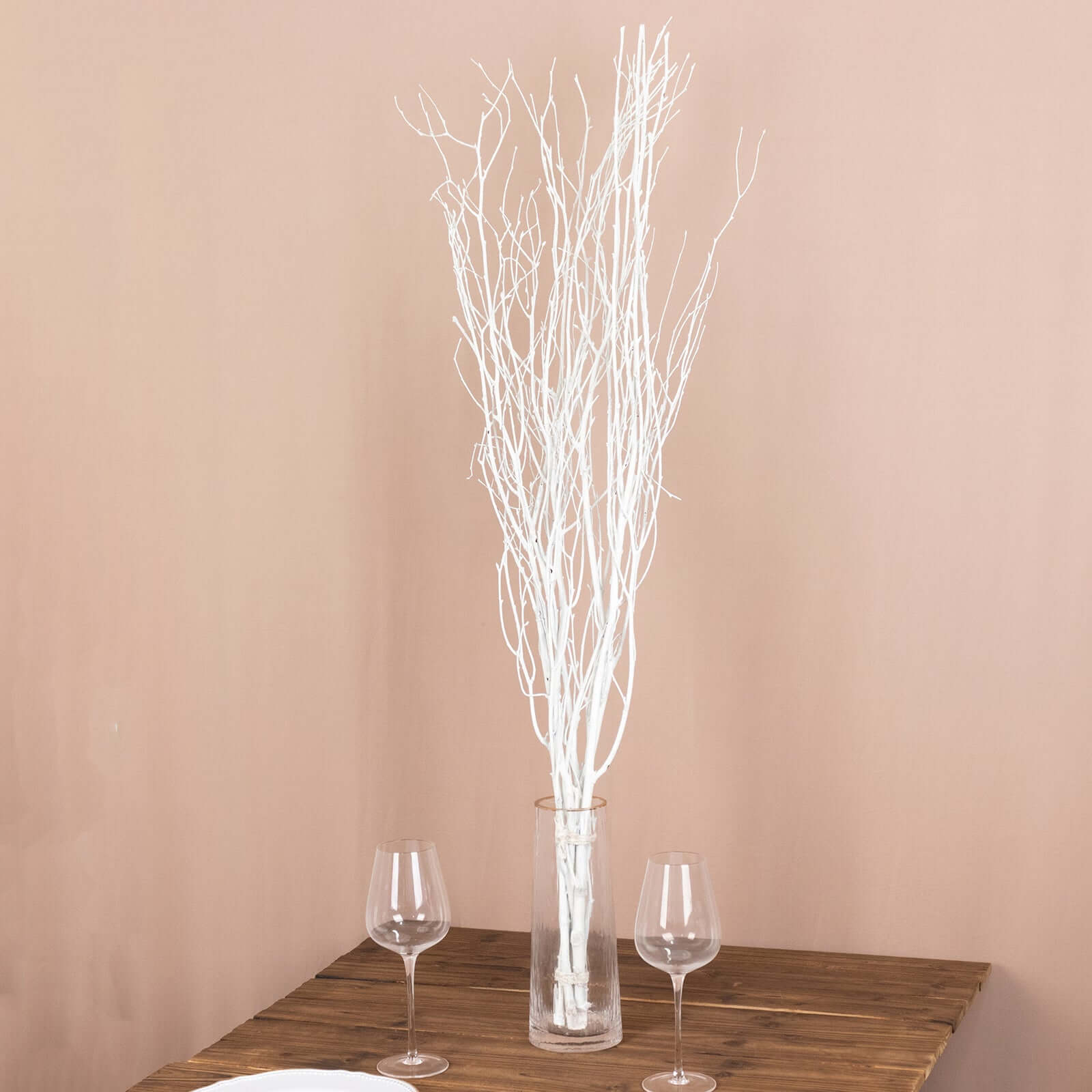 6 Pack White Decorative Birch Tree Branches, Extra Long Natural Dried Willow Twigs Sticks Vase Fillers - 46