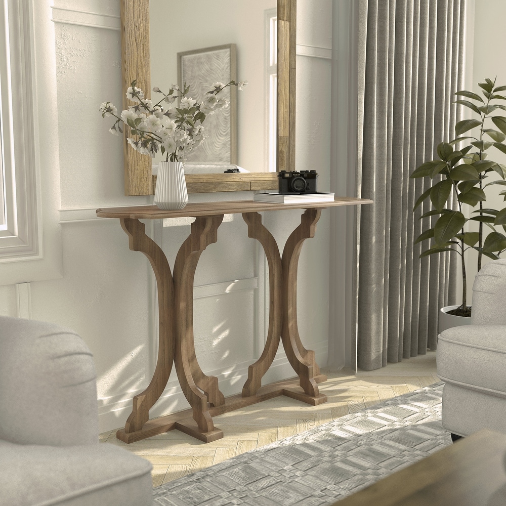 GALANO Doynton 45.9 in. Oval Solid Wood Console Table