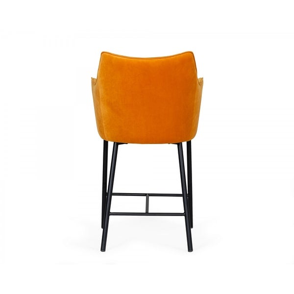 Modrest Exodus Modern Yellow Velvet Counter Stool