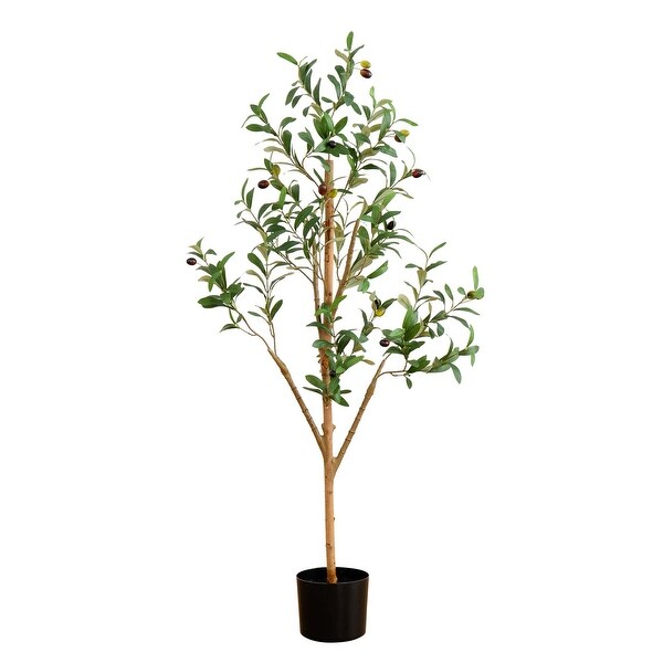 4' Artificial Olive Tree with Natural Trunk