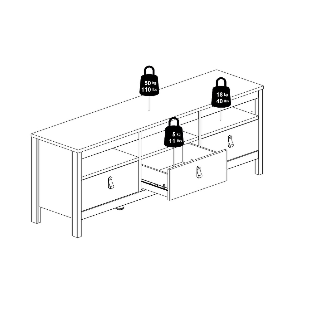 Porch   Den Madrid 3 Drawer TV Stand