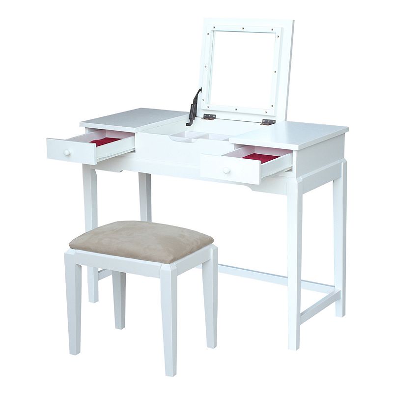 International Concepts Vanity Table and Bench 2-piece Set