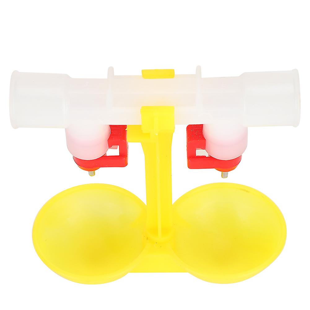 11pcs Double Nipple Chicken Cup Waterer Ball Valve Drinker With 2 Bowls Hanging Feederg1/2