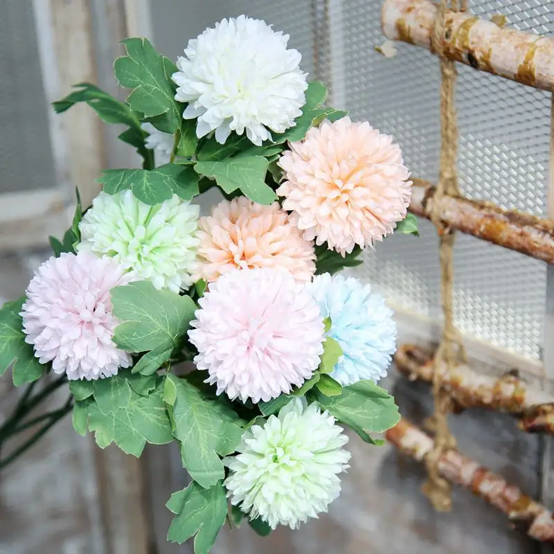 Artificial Flowers Plants silk Bouquet Flower artificial flower dandelion for Home home office Wedding Decoration