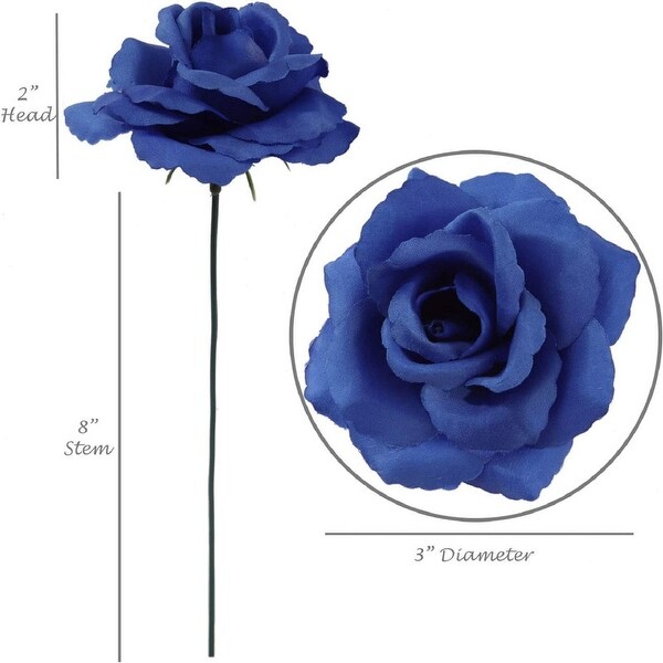 100pcs Royal Blue Rose Picks