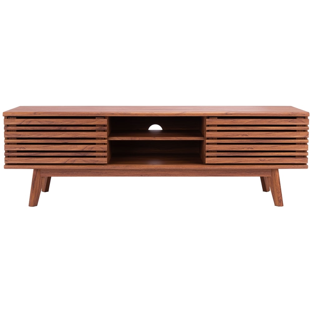 SAFAVIEH Esma Walnut 59 inch Storage Media TV Stand   59\