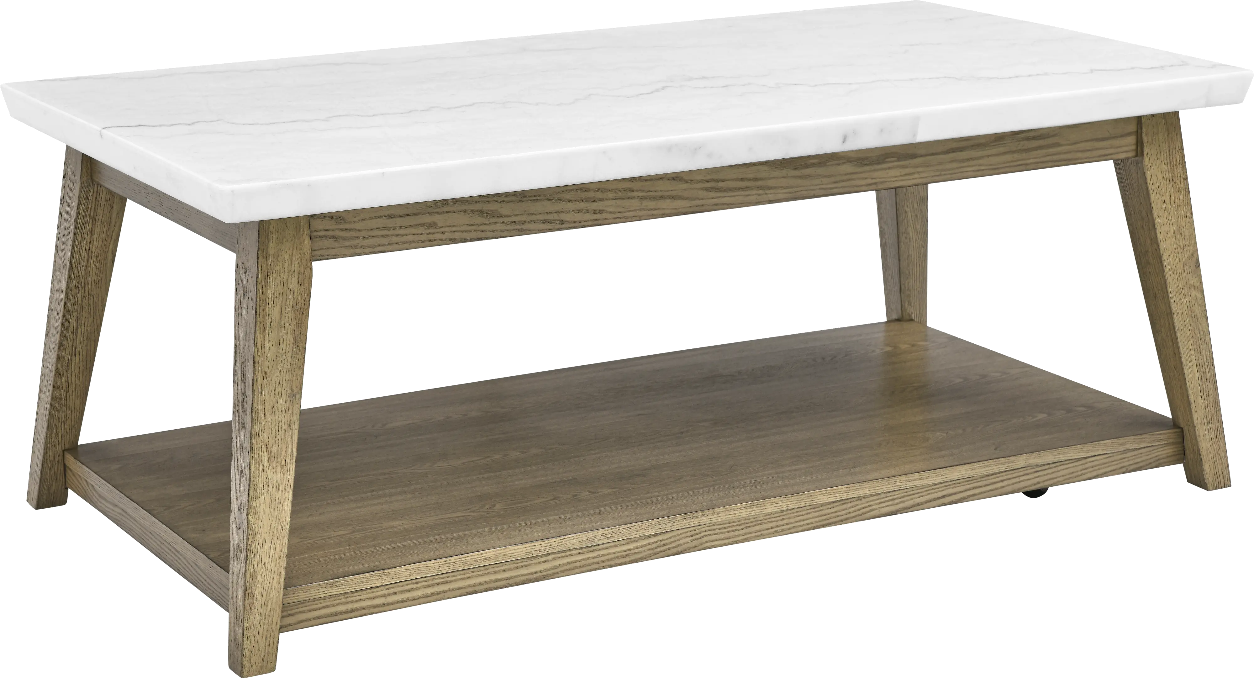 Vida White Marble and Natural Coffee Table