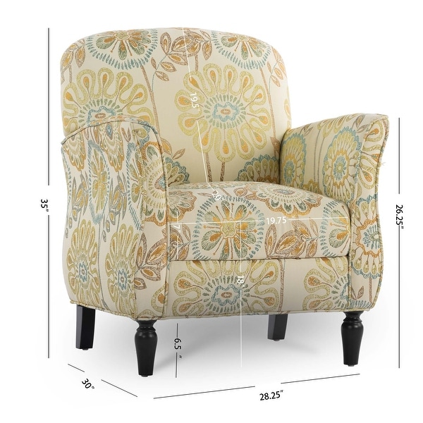 Accent Chair Armchair with Wood Legs， Fabric Upholstered Accent Chairs for Living Room Bedroom