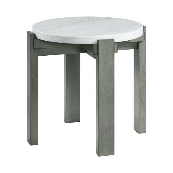 Picket House Furnishings Rysa Round End Table in Grey