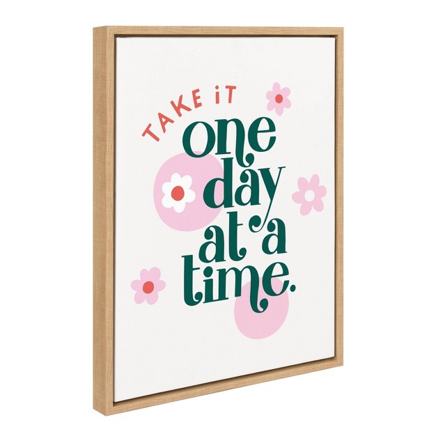 X 24 quot Sylvie Take It One Day At A Time Framed Canvas By Maria r Natural Kate amp Laurel All Things Decor