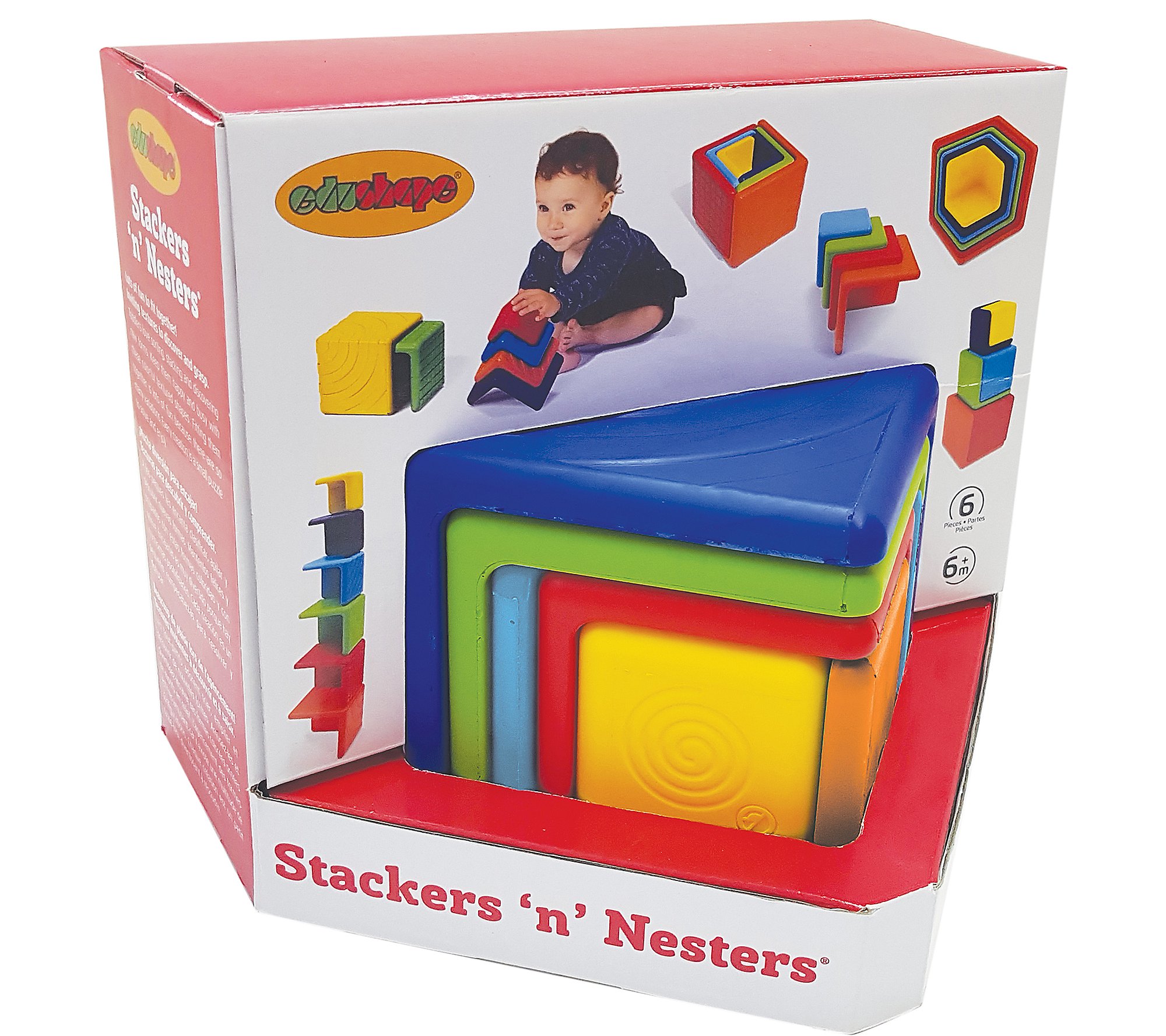 Edushape Set of 6 Stackers 'N Nesters Baby Toy