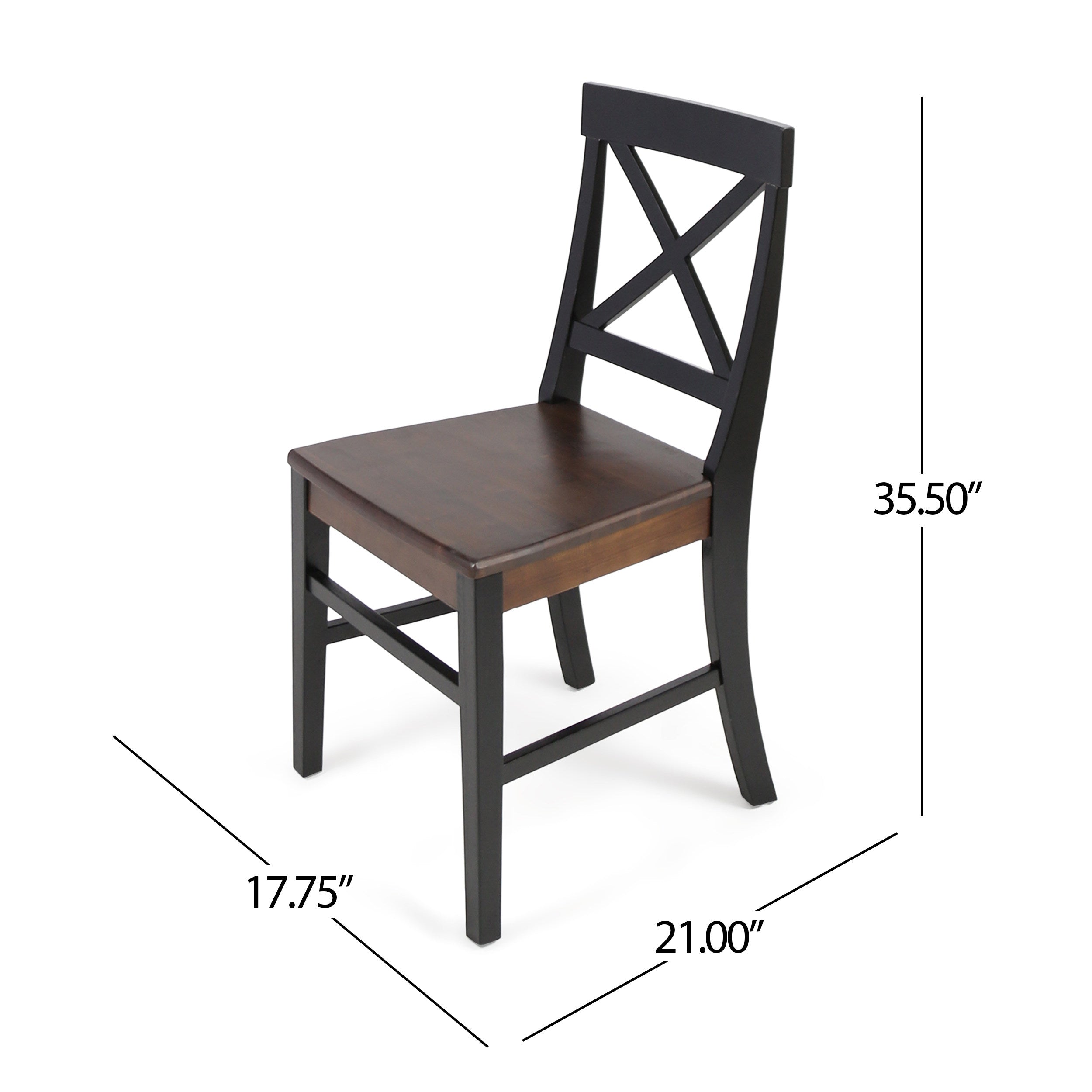 Truda Farmhouse  Acacia Wood Dining Chairs (Set of 2)