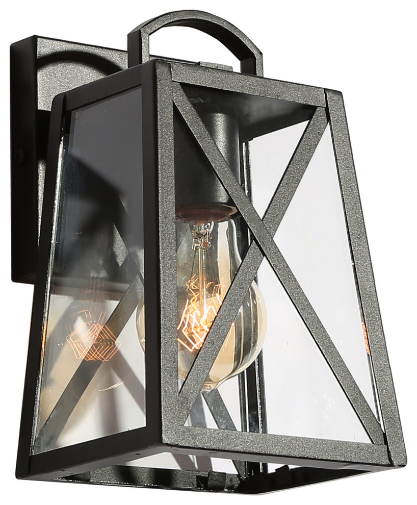 LNC Modern 1 Light Black Cage Outdoor Wall Light   Transitional   Outdoor Wall Lights And Sconces   by LNC  Houzz