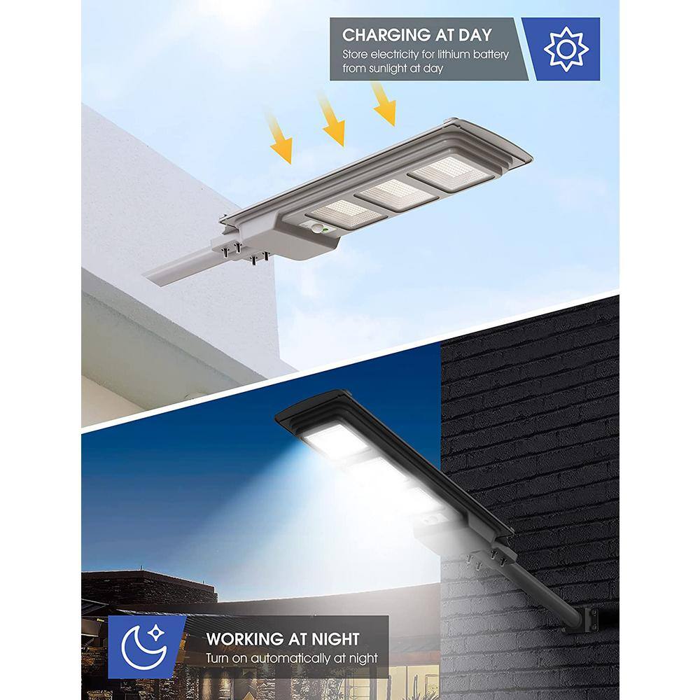 YANSUN 450-Watt Equivalent 19000 Lumens Motion Sensing Dusk to Dawn Integrated LED Flood Light with Remote Control 1 Pack H-SO103W90N1