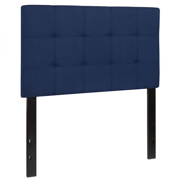 Bedford Tufted Upholstered Twin Size Headboard in Navy Fabric