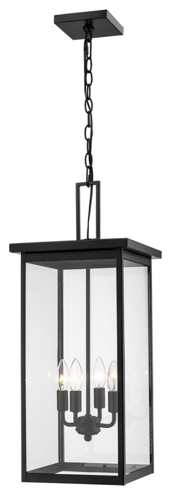 Millennium Barkeley 4 LT Outdoor Hanging Lantern 2605 PBK   Powder Coat Black   Transitional   Outdoor Hanging Lights   by Better Living Store  Houzz