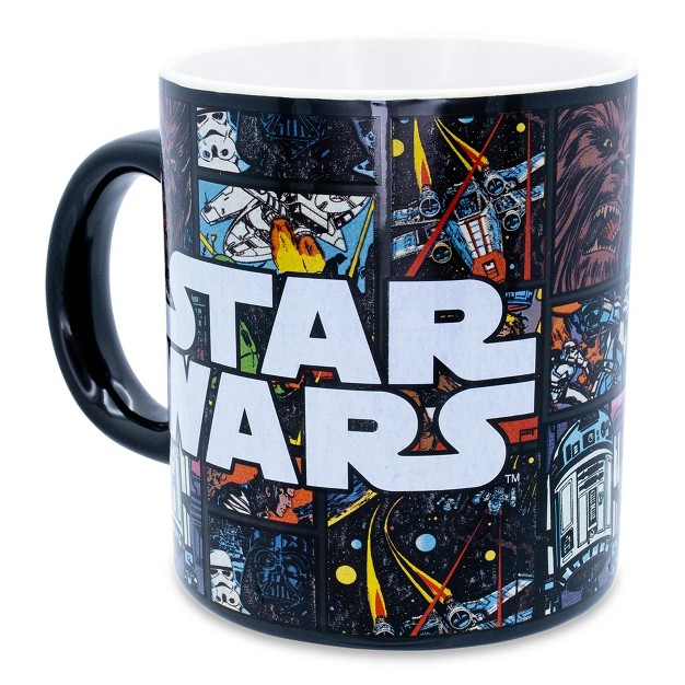 Silver Buffalo Star Wars Allover Comic Print Ceramic Mug Holds 20 Ounces