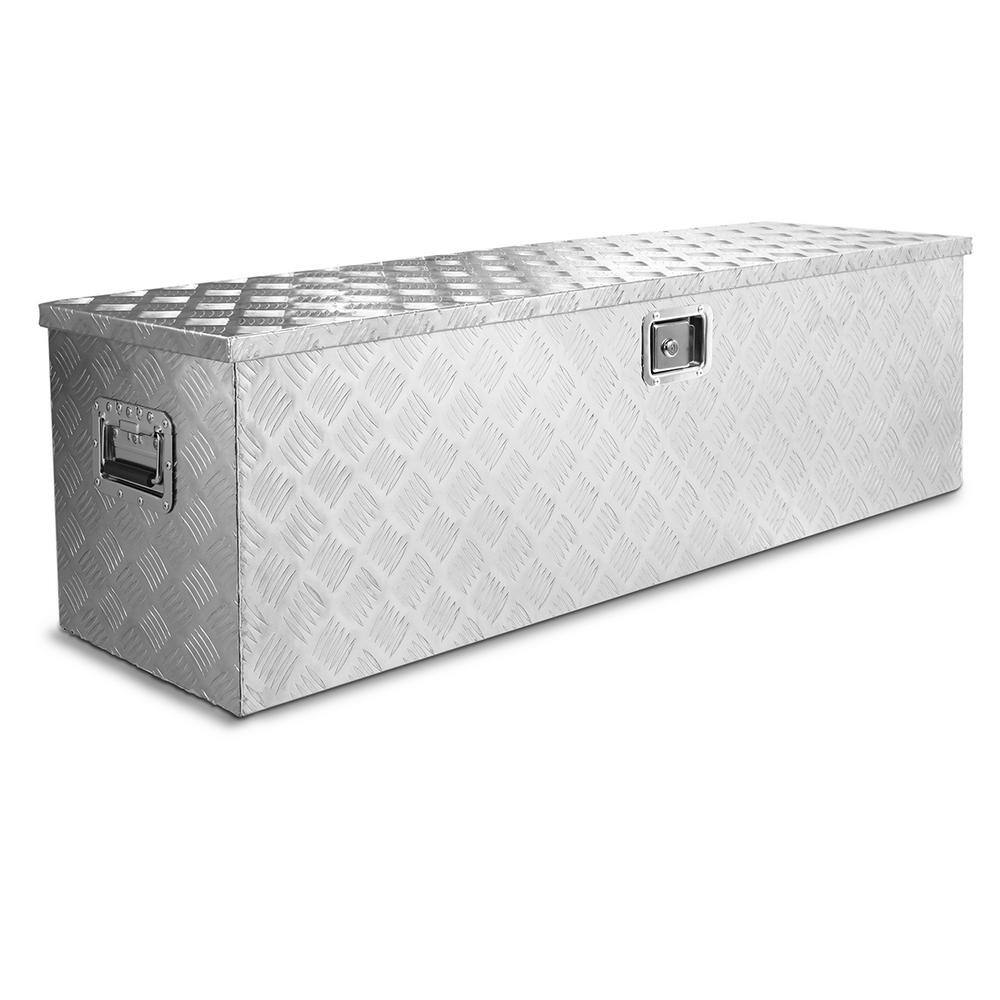 STARK USA 48 in. Aluminum Underbody Tool Storage Box For Pickup Truck ATV Camper Trailer RV Flatbed with Lock 96022-H2