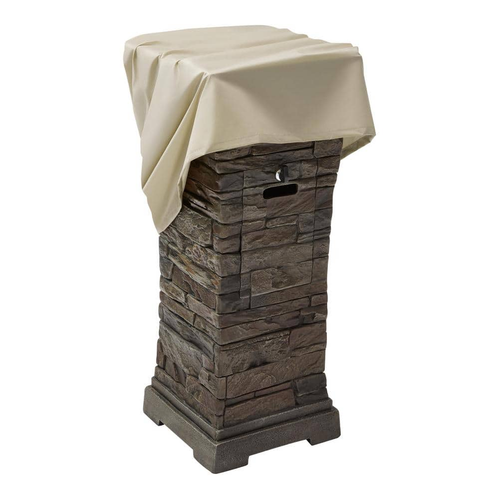 Hampton Bay 29 in. W x 11.8 in. H Square Stacked Stone Fire Column FP15029