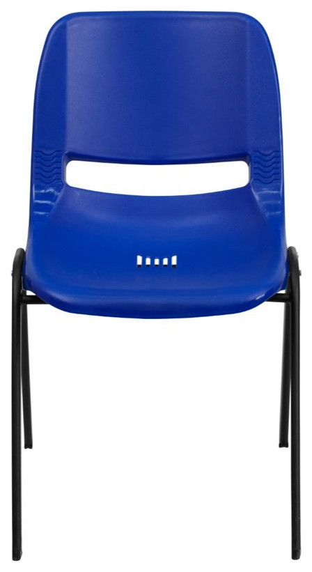 Flash Furniture Hercules 12 quotPlastic Stackable School Chair in Navy and Black   Contemporary   Armchairs And Accent Chairs   by Homesquare  Houzz