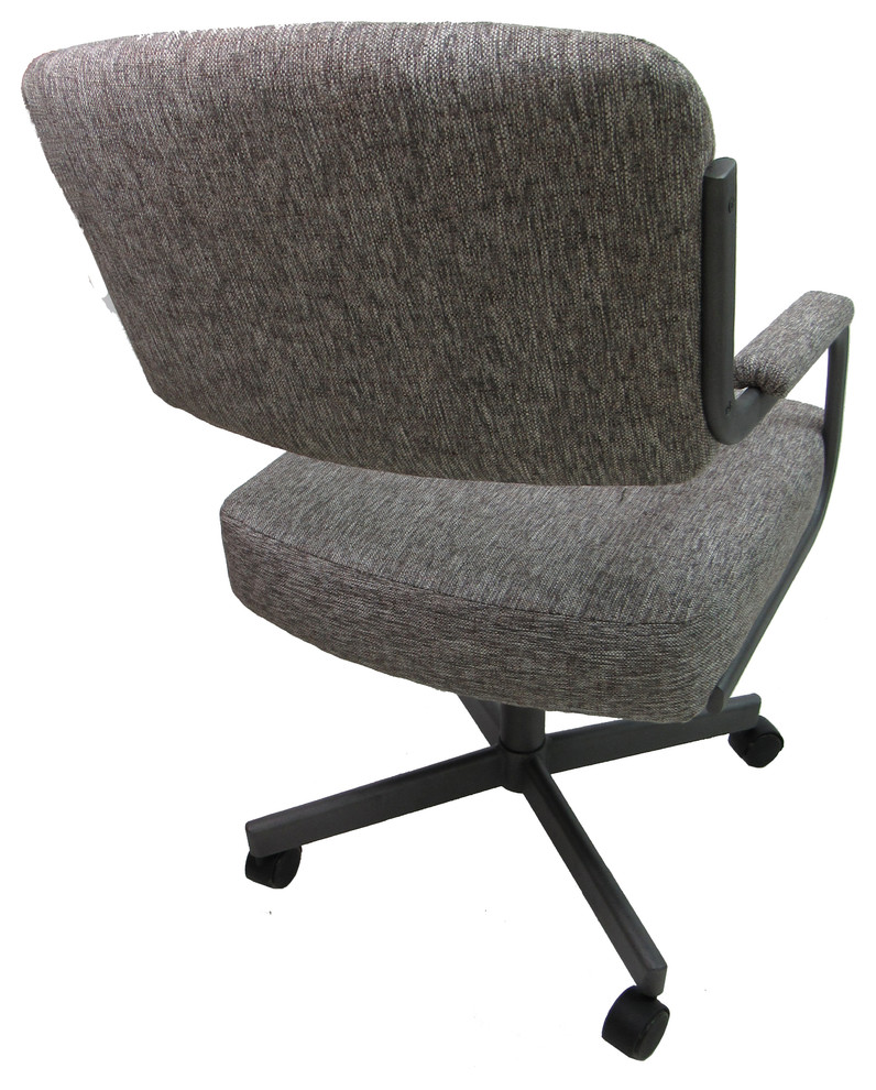 Swivel Caster Chair on Wheels  Mojave Gray  Gray Metal Frame   Contemporary   Dining Chairs   by Tobias Designs  Houzz