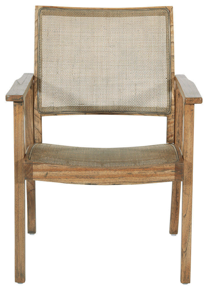 Lavine Cane Armchair With Rustic Gray Frame   Tropical   Armchairs And Accent Chairs   by Office Star Products  Houzz