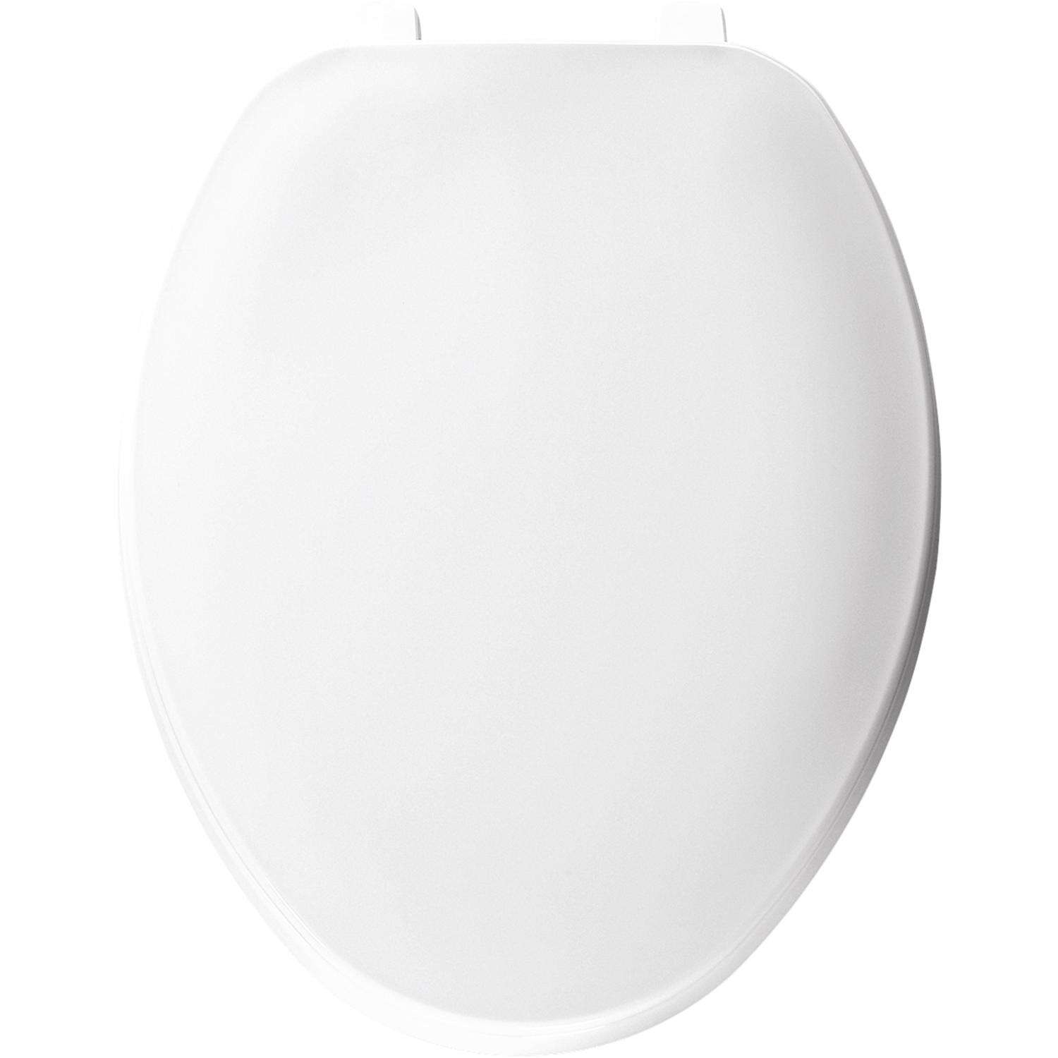 Bemis Elongated White Plastic Toilet Seat