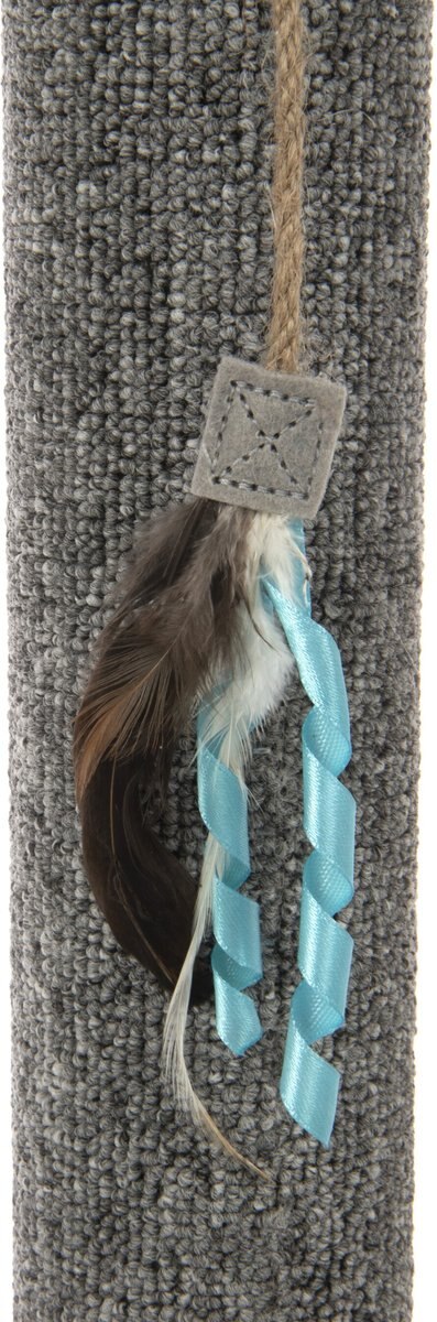 SmartyKat Simply Scratch Carpet Cat Scratch Post with Feather Cat Toy