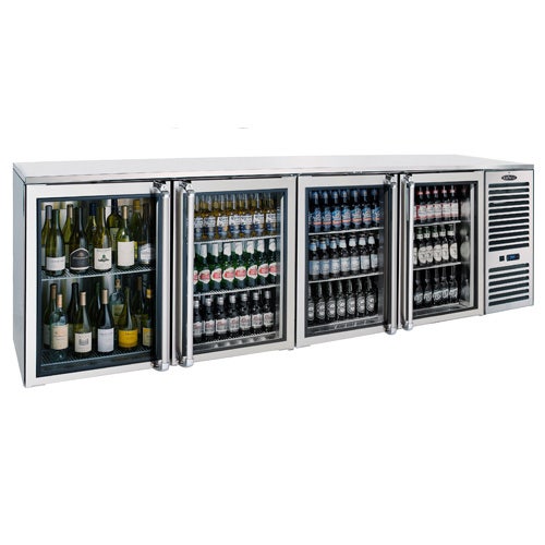 Krowne Metal BS108R-KSS Back Bar Cooler， Glass Doors with S/S Frames， Top and Sides