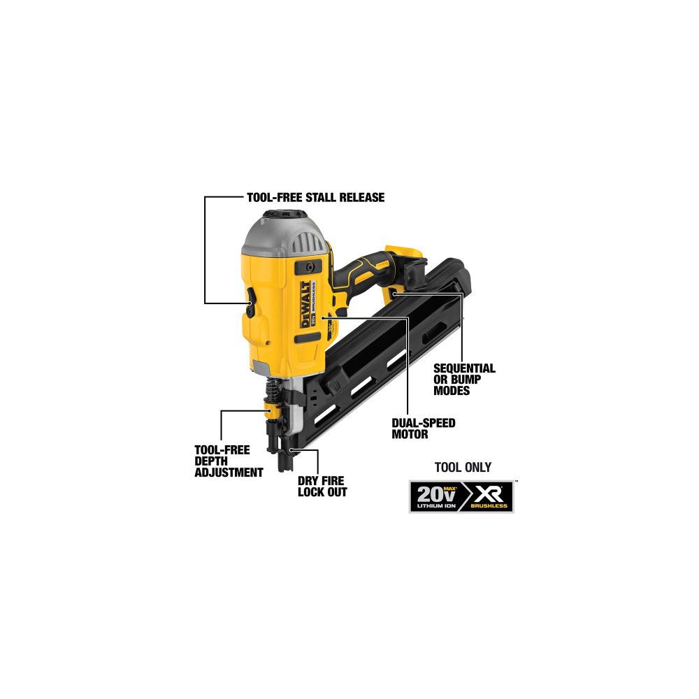 DEWALT 20 V MAX XR Brushless Dual Speed Nailer (Tool Only) DCN692B from DEWALT