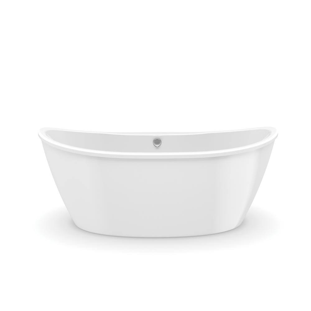 MAAX Delsia 66 in. Fiberglass Center Drain Non-Whirlpool Flatbottom Freestanding Bathtub in White 106193-000-002-104