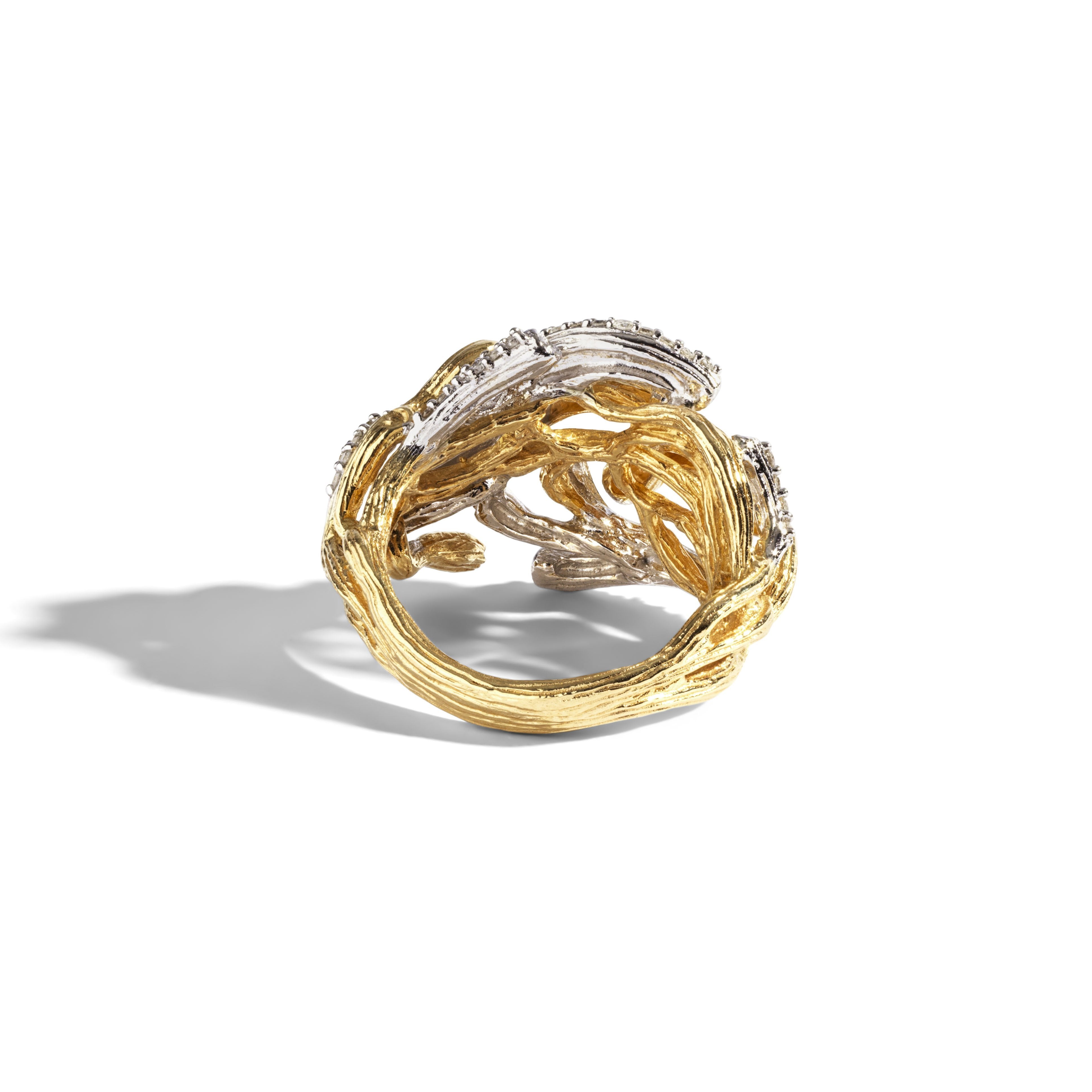 Branch Coral Ring with Diamonds