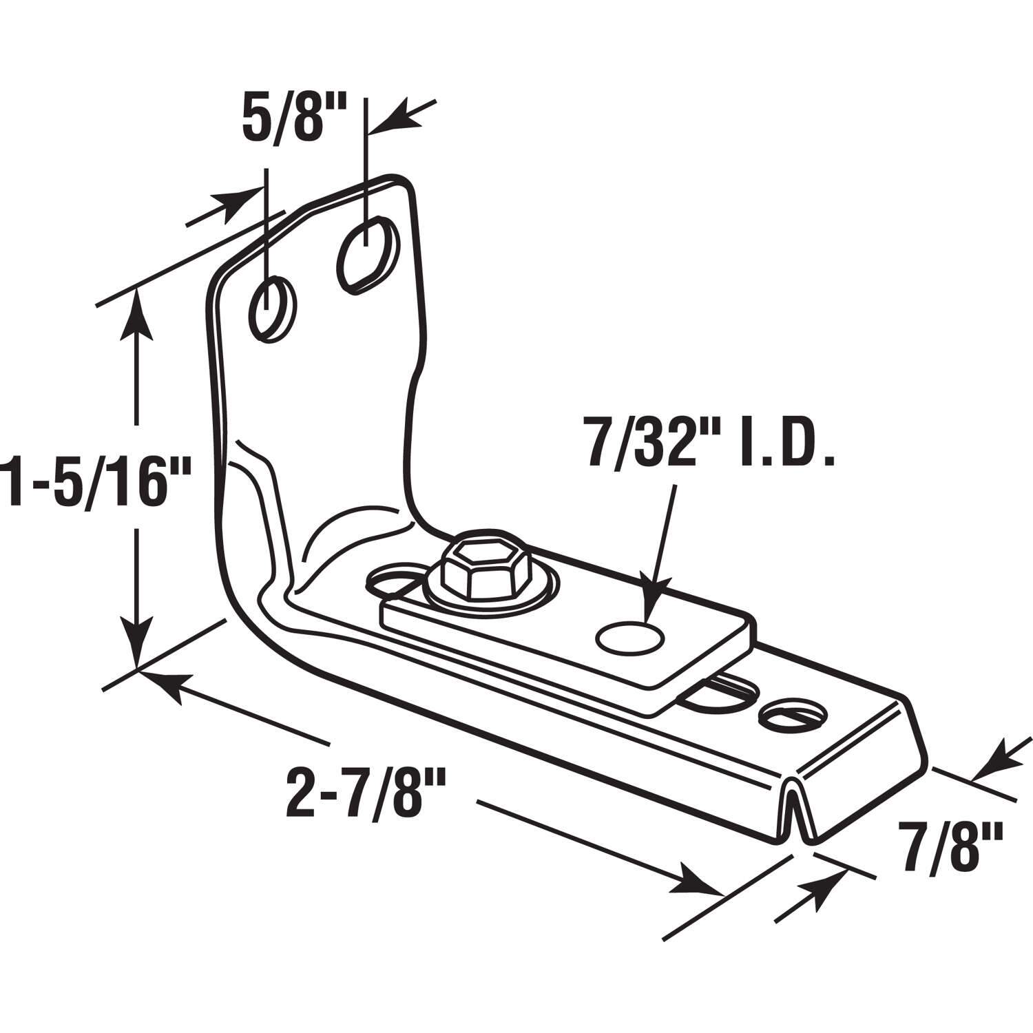 Prime-Line Mill Silver Steel Bracket 1 pk