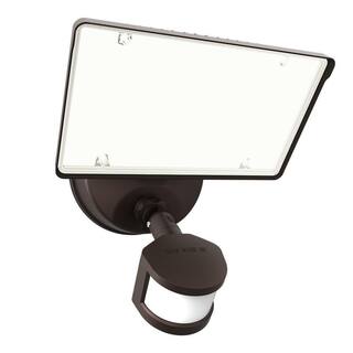 HALO TGS Bronze Motion Activated Outdoor Integrated LED Flood Light with Square Single Head 4000K 5800 Lumens TGS5S401MSCB