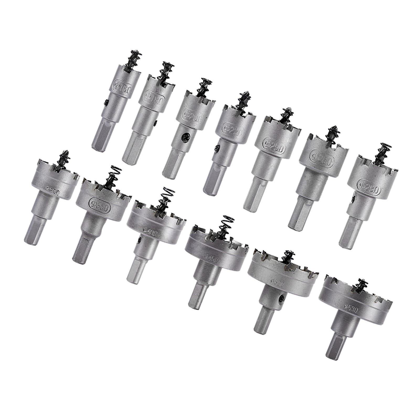 13pcs/set 16 18 20 22mm Carbide Tip Tct Drill Bit Hole Saw Set Stainless Steel