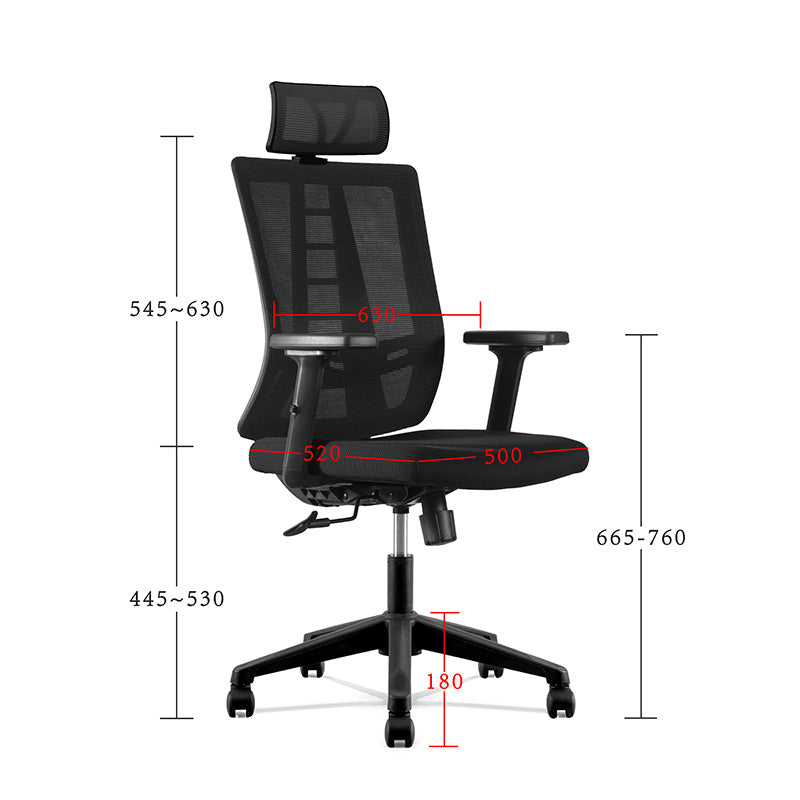 RUNE Executive Office Chair with Headrest - Black