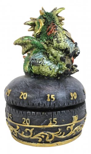 1 Green Baby Wyrmling Dragon Holding Egg Decorative Kitchen Timer Figurine 60 Min EBR02