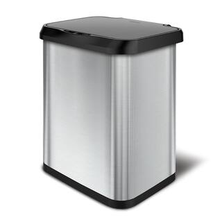 Glad 13 Gal. Stainless Steel with Clorox Odor Protection Touchless to Motion Sensor Trash Can GLD-74515