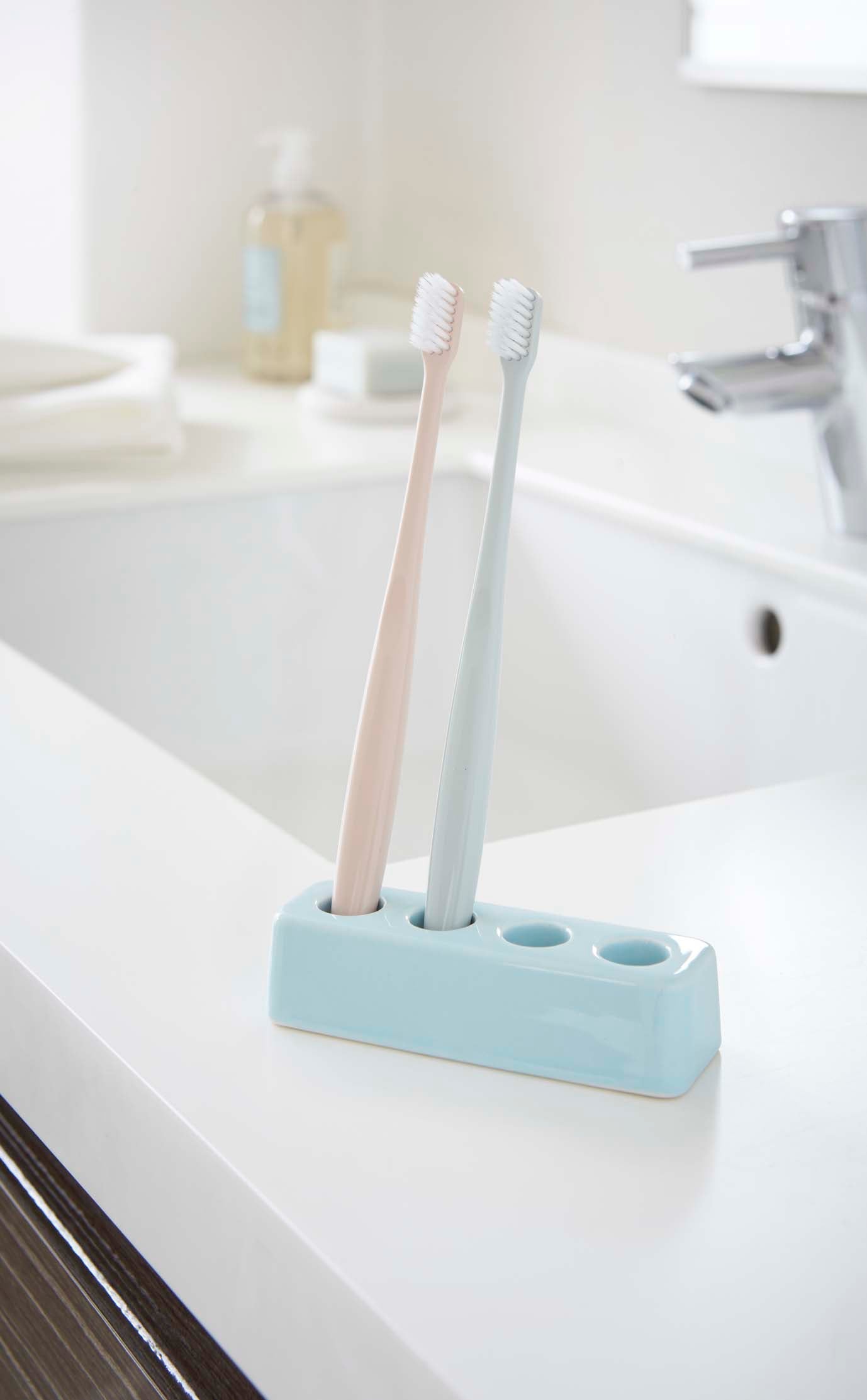 Plain Rectangular Ceramic Toothbrush Stand in Various Colors