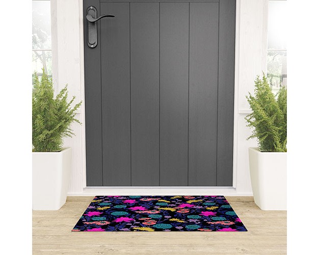 Schatzi Brown Heidi Garden Midnight Welcome Mat Deny Designs