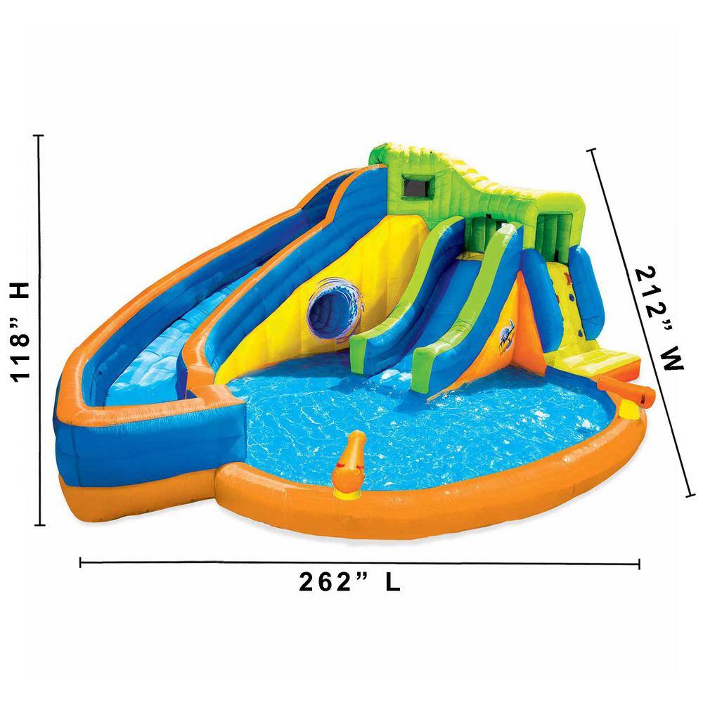 BANZAI Multi Polyester Pipeline Twist Kids Inflatable Outdoor Water Pool Aqua Park and Slides BAN-49100