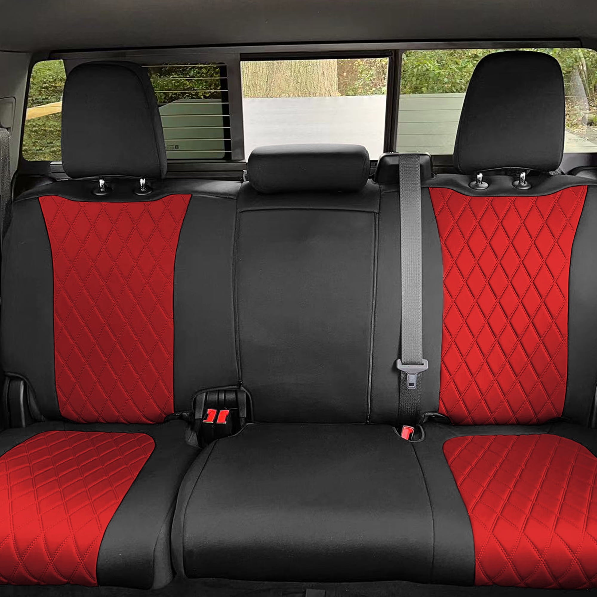 FH Group AFCM5008REDFULL Red Neoprene Custom Car Seat Cover For 2018-2023 Chevrolet Silverado with Air Freshener