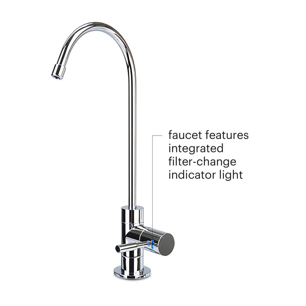 Brondell Coral 3 Stage WQA Gold Certified Undercounter Water Filtration System with Over 99% Lead Reduction in White UC300