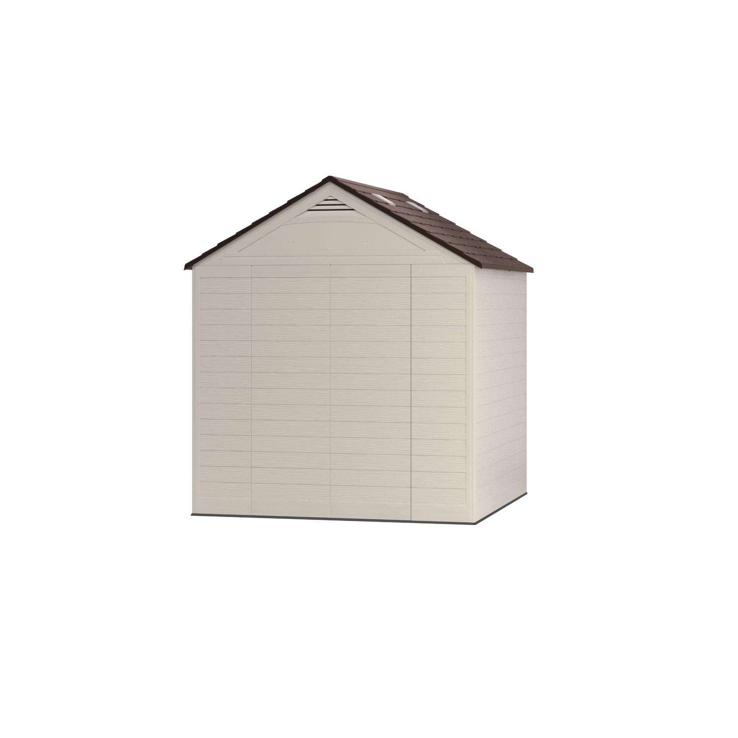 Suncast Cloverdale 7 ft. x 7 ft. Resin Horizontal Peak Storage Shed with Floor Kit