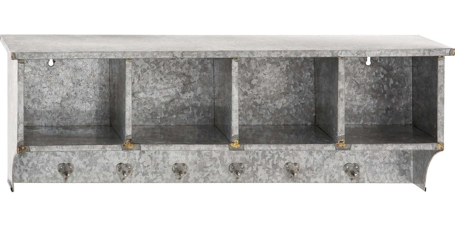 DecMode Indoor Grey Metal Farmhouse Wall Shelf