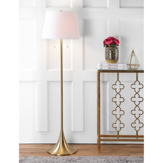 Metal Amelia Floor Lamp Brass includes Led Light Bulb Jonathan Y