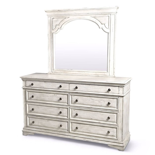 Highland Park Mirror And Dresser Rustic Ivory Steve Silver Co