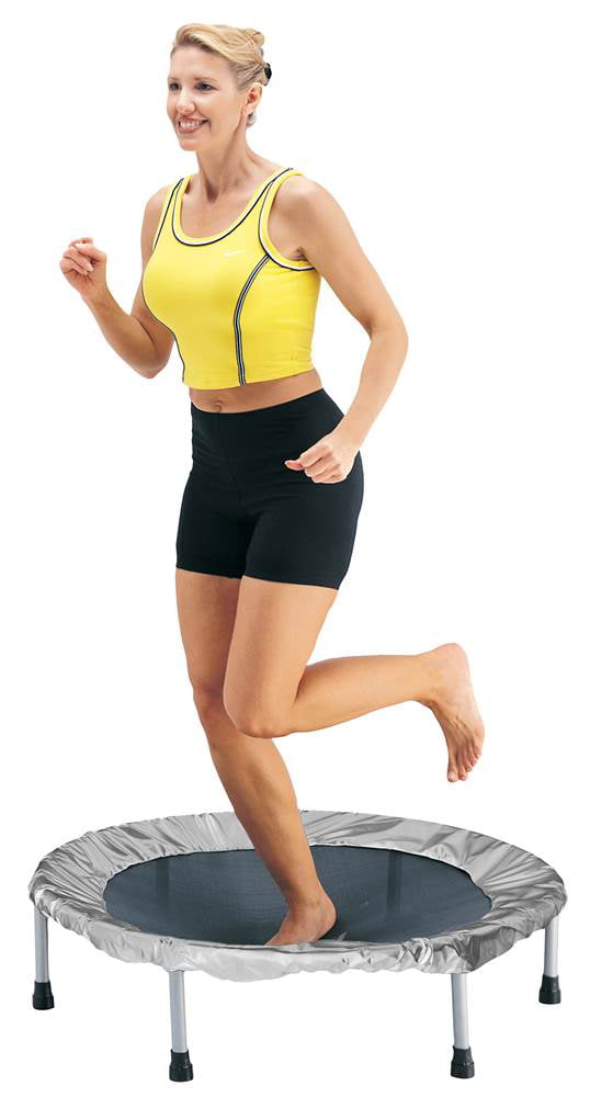 Stamina 36 in. Folding Trampoline， Gray - Low Impact - Easy to Use