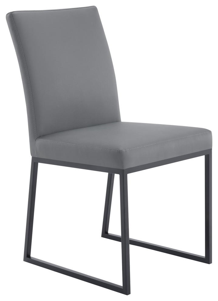 Trevor Contemporary Dining Chair  Matte Black Finish  Set of 2   Transitional   Dining Chairs   by Kolibri Decor  Houzz