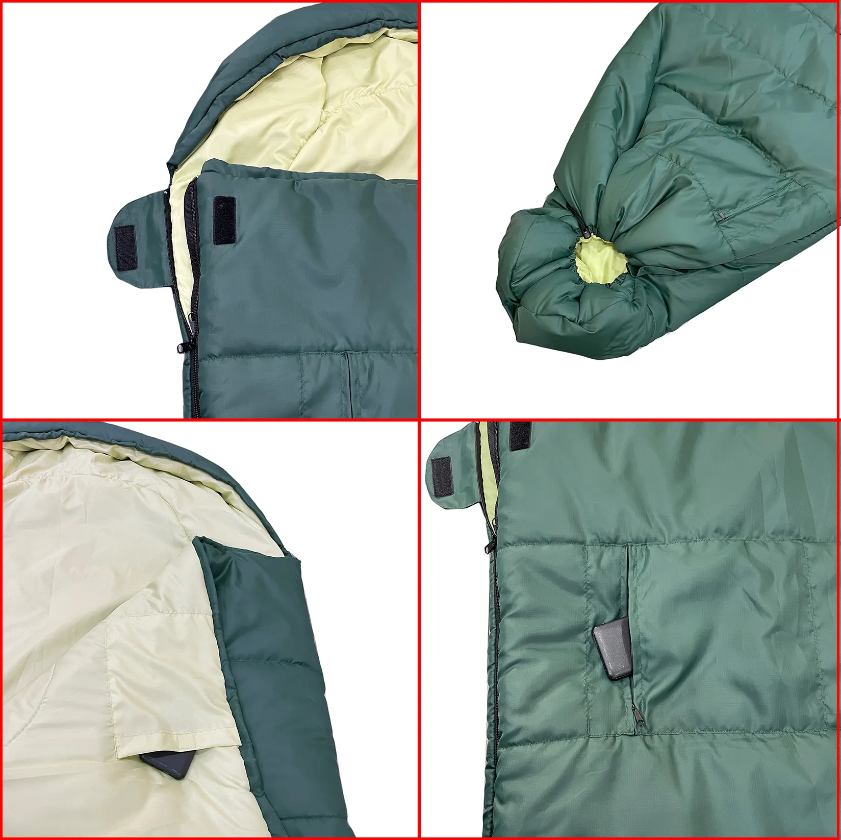 3 Season Cool Weather Lightweight Waterproof Envelop Sleeping Bag with hood for Outdoor Camping Backpacking Hiking